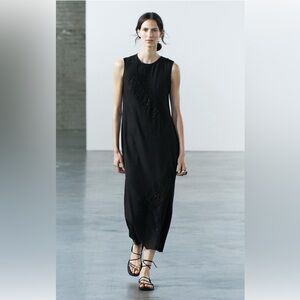 Zara sleeveless dress. Embroidered/beaded. Size XL. NWT